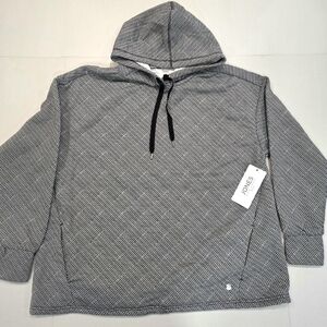 Jones New York Gray Patterned Hoodie